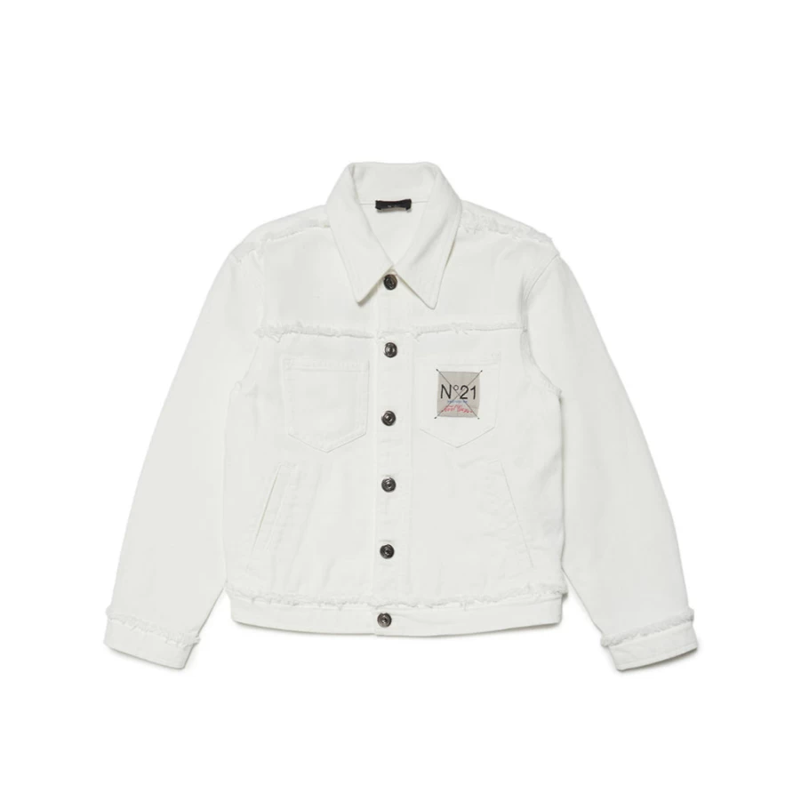 "KIDS21 White Denim Jacket for Kids – Stylish & Comfortable"