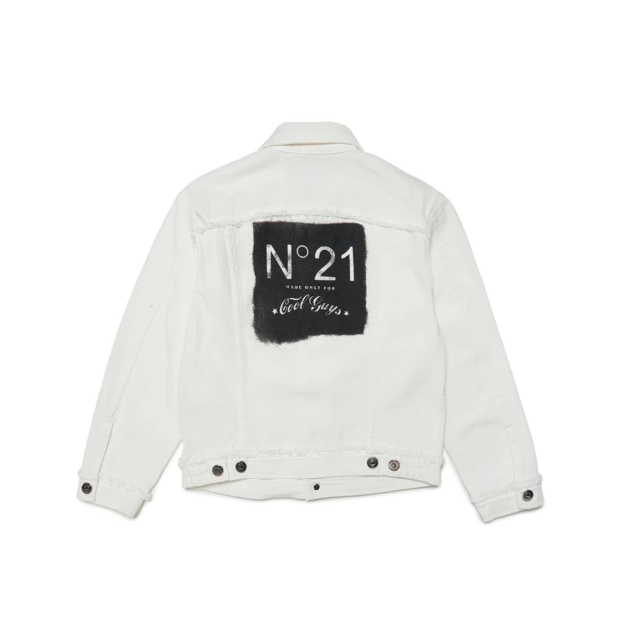 "KIDS21 White Denim Jacket for Kids – Stylish & Comfortable"