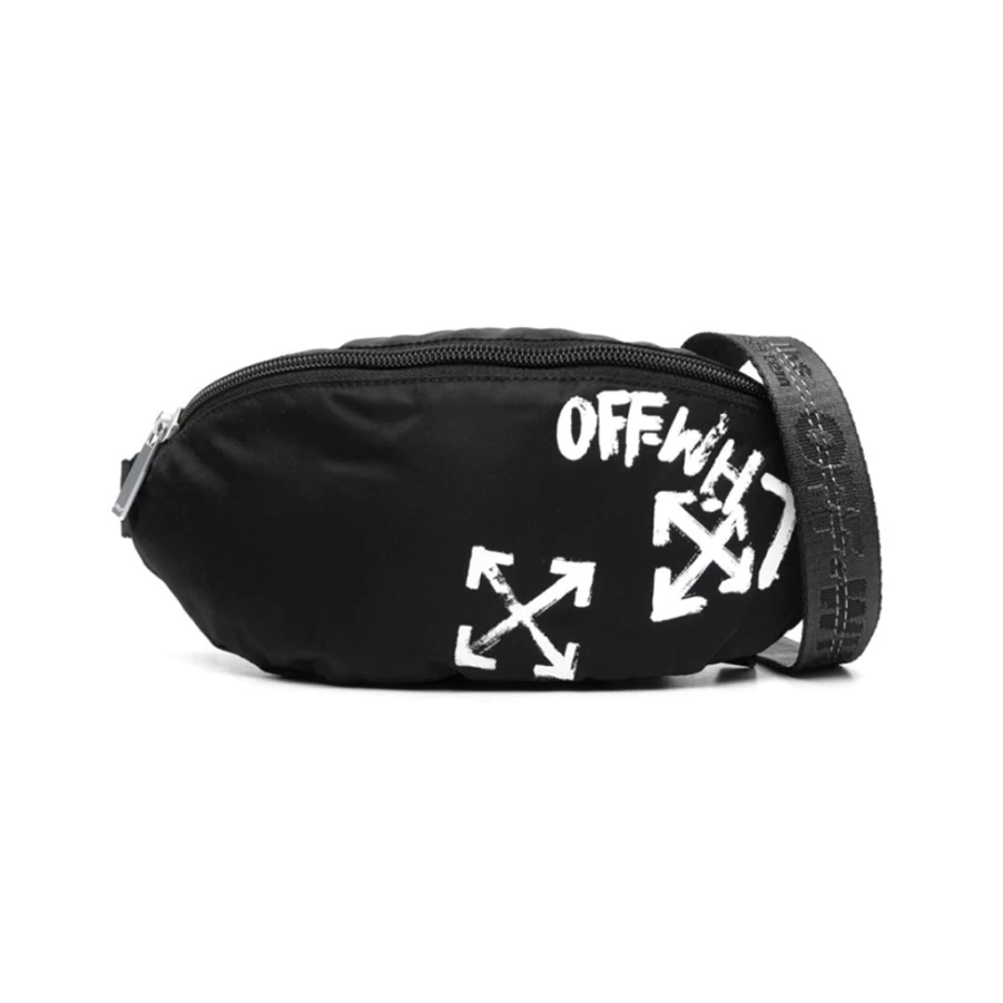 KIDS21 Black Paint Script Belt Bag - Stylish Crossbody Fanny Pack for Men & Women