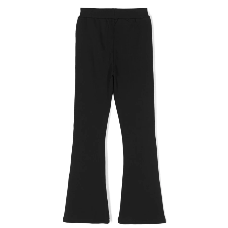 KIDS21 Black Button Detail Flared Trousers for Women - High Waist Wide Leg Pants