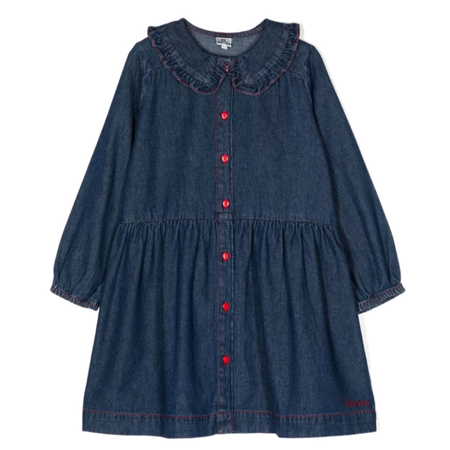 KIDS21 Indigo Hearts Denim Dress for Kids - Stylish & Comfortable Girls' Jeans Dress