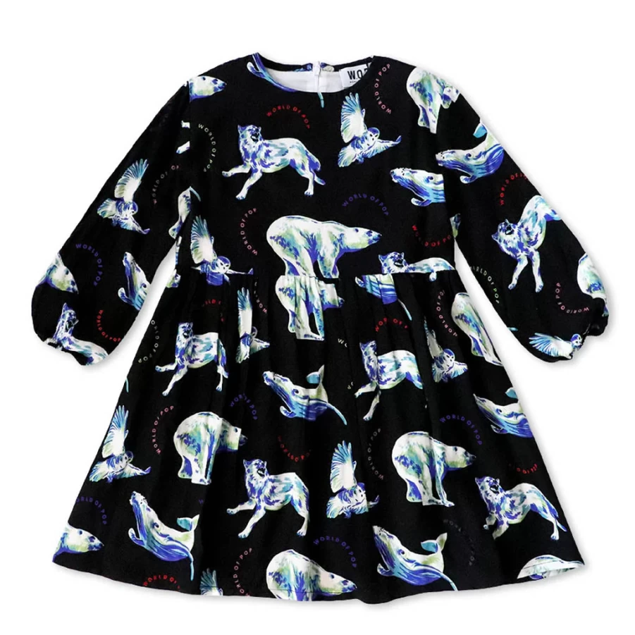 KIDS21 Black Polar Sweat Dress for Kids - Warm & Comfortable Winter Dress