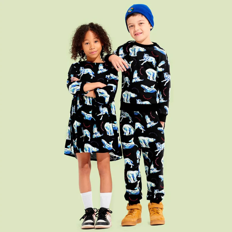 KIDS21 Black Polar Sweat Dress for Kids - Warm & Comfortable Winter Dress