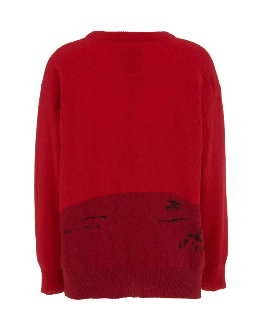 "KIDS21 Red Knit Pullover Sweater for Kids - Cozy Winter Warm Crewneck Top"