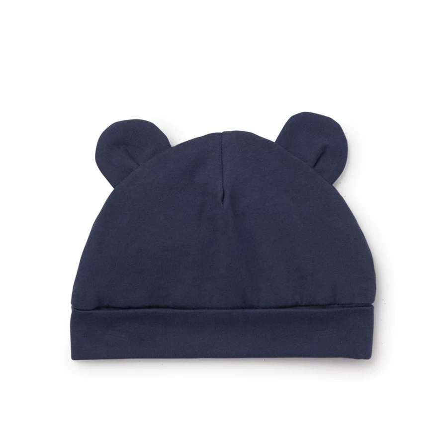 KIDS21 Navy Blue Embroidered Logo Baby Beanie for Newborns and Infants