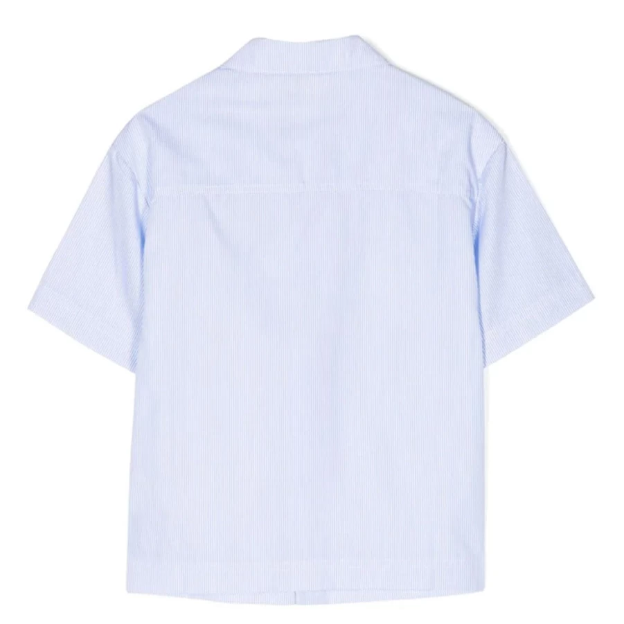 "KIDS21 Light Blue College Logo Bowling Shirt for Kids – Custom Embroidered Team Uniform"