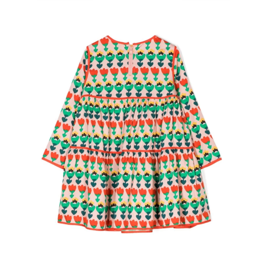 "KIDS21 Multi-Colored Double Flowers Row Dress for Girls"