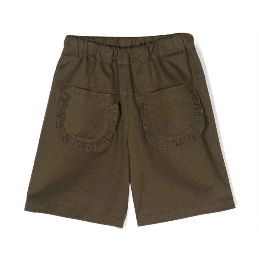 KIDS21 Khaki Frill Pocket Shorts for Kids - Stylish & Comfortable Summer Shorts