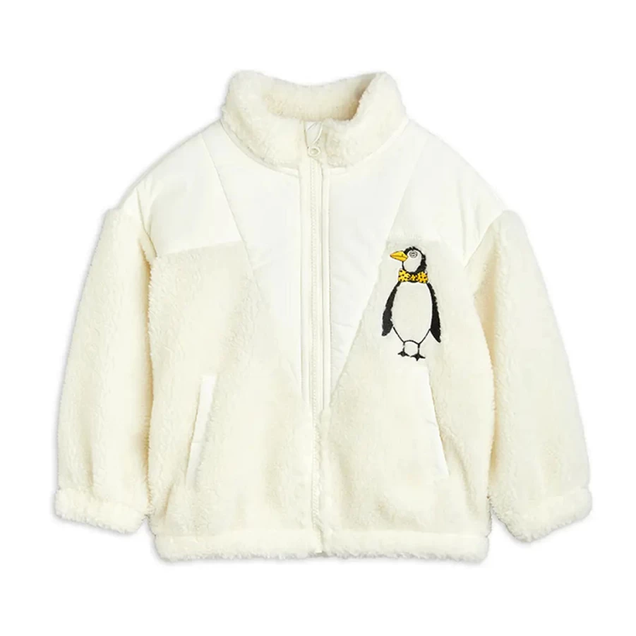 KIDS21 White Penguin Zip Jacket for Kids - Stylish Winter Coat with Fun Animal Design