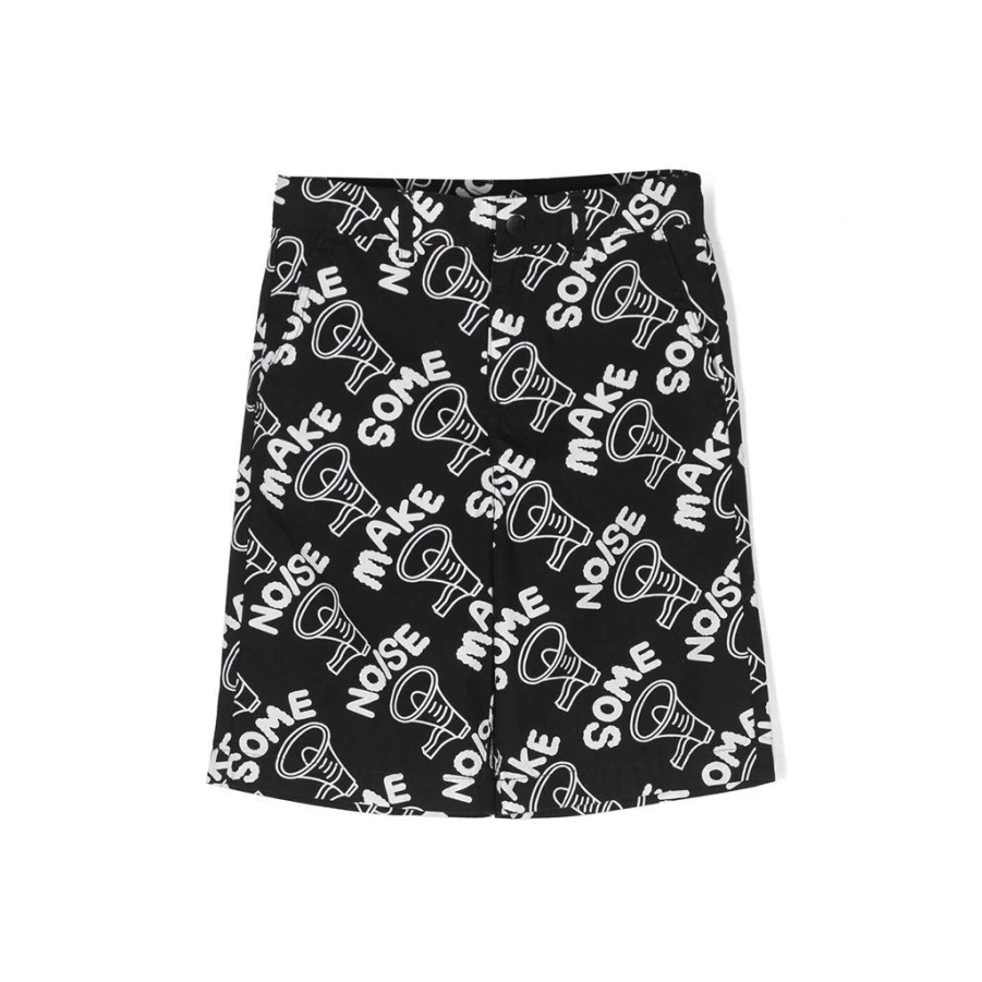 "KIDS21 Black Make Some Noise Shorts for Kids - Stylish & Comfortable"