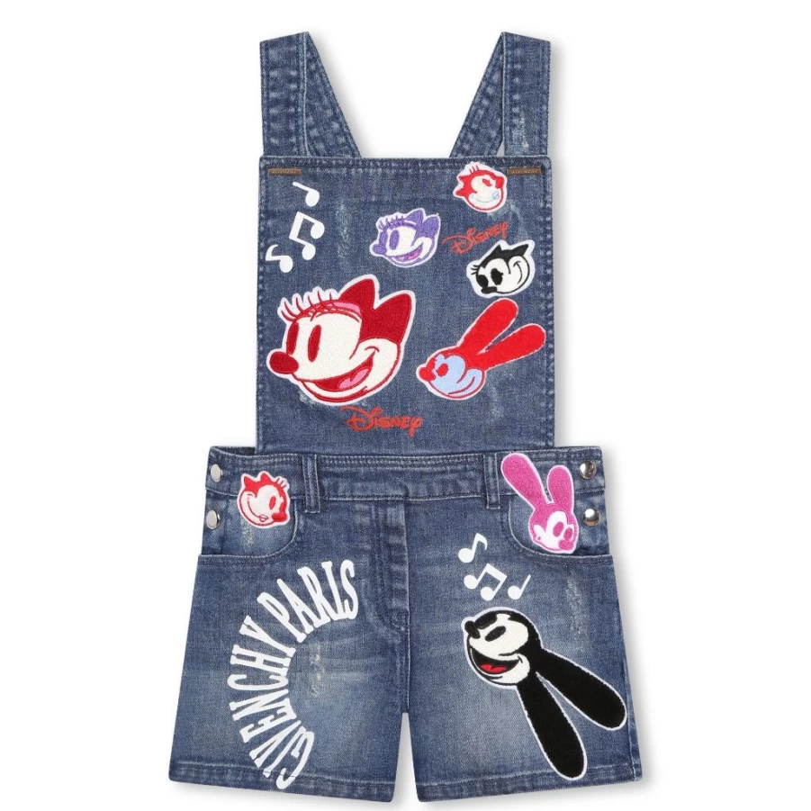 KIDS21 Disney Denim Overalls for Kids - Indigo Blue Jeans with Patches