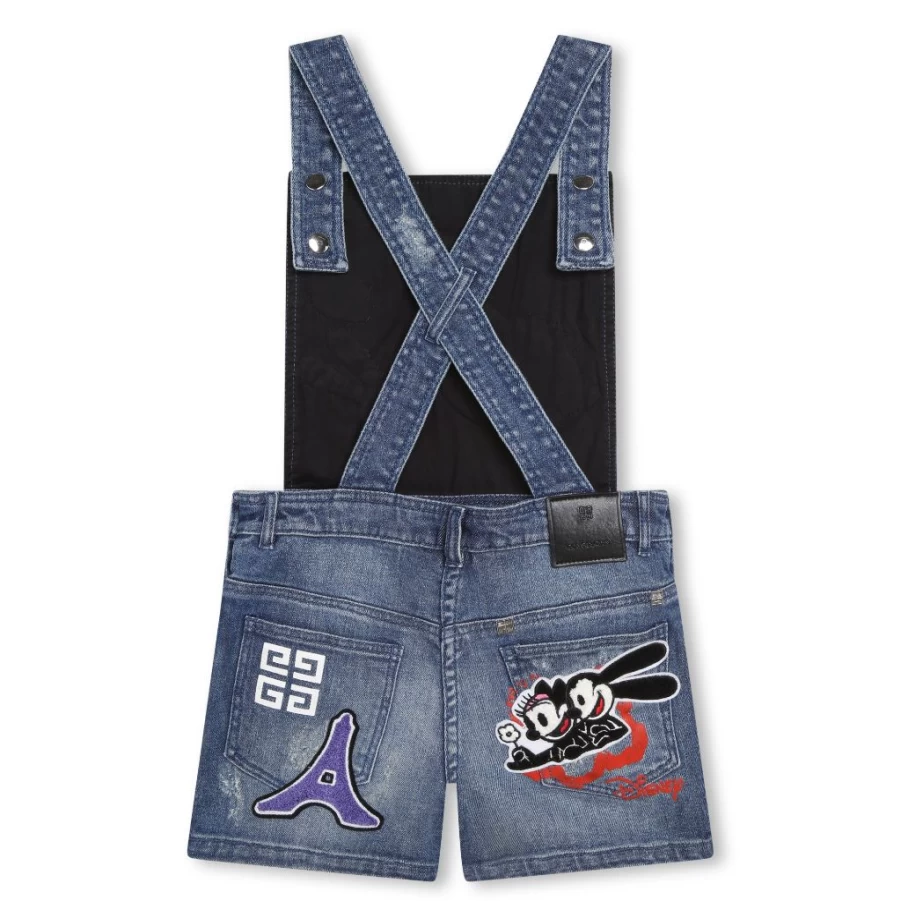 KIDS21 Disney Denim Overalls for Kids - Indigo Blue Jeans with Patches