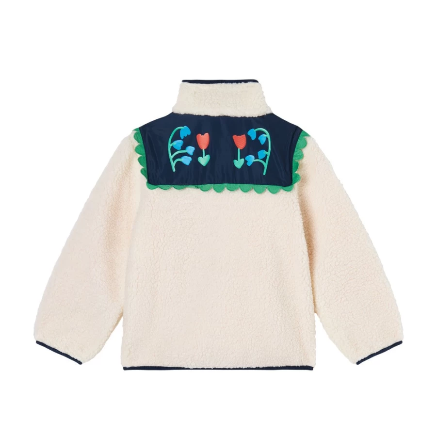 KIDS21 Ivory Teddy Bear Jacket for Kids - Soft Floral Cozy Outerwear