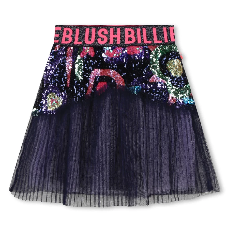 KIDS21 Navy Sequin Skirt for Girls | Sparkly Party Skirt | Kids Formal Wear