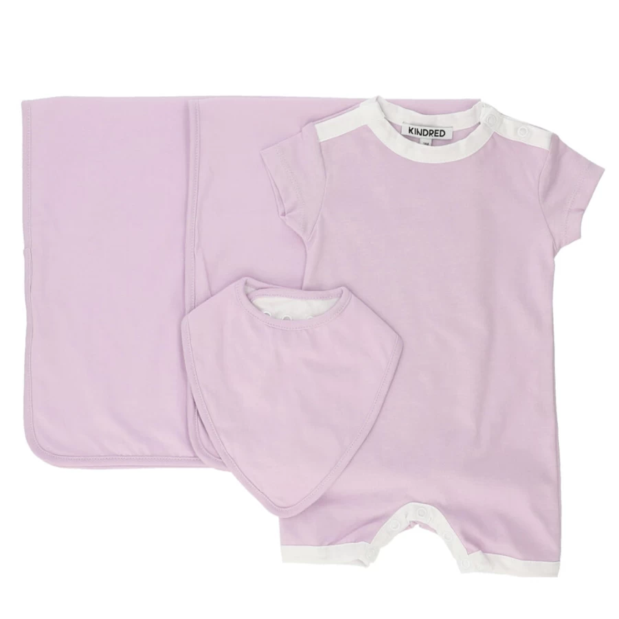 KIDS21 Baby Girls Lilac Romper Set - Soft Cotton Summer Outfit for Toddlers