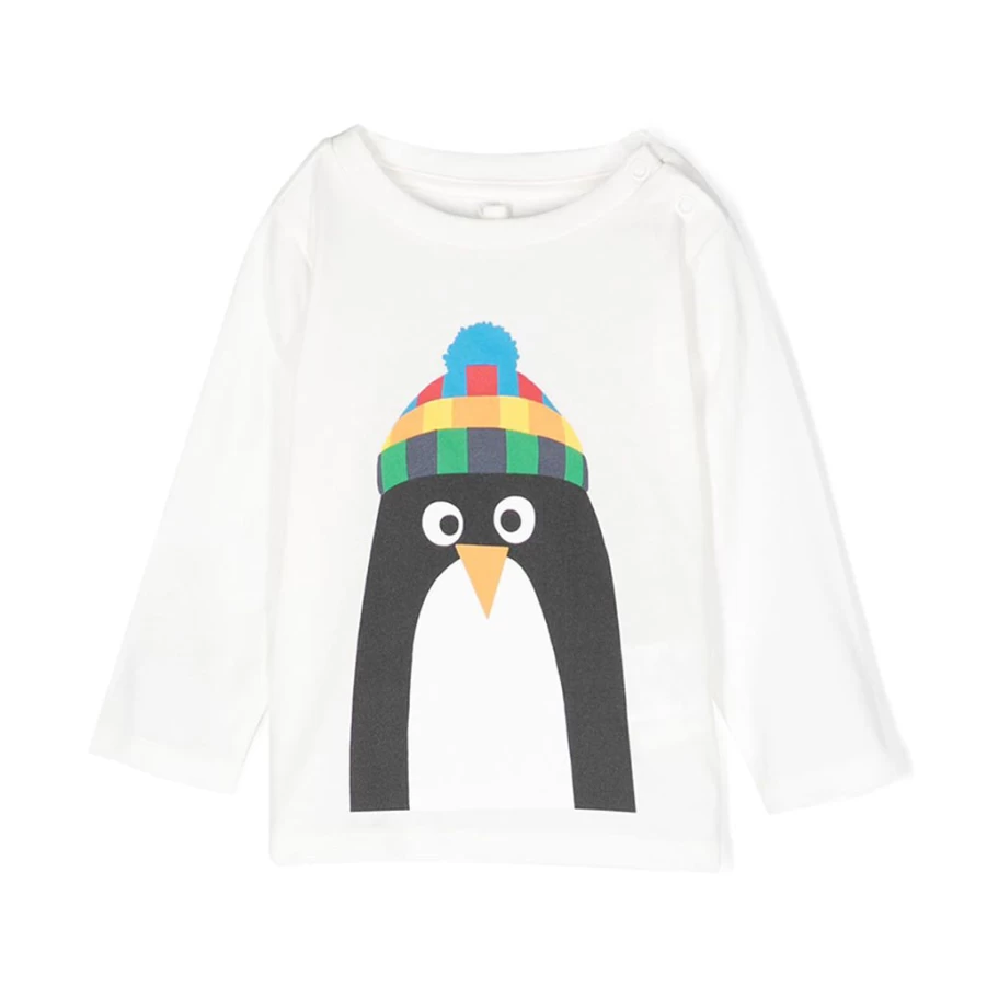 KIDS21 Ivory Penguin Graphic T-Shirt for Kids - Soft Cotton Casual Tee
