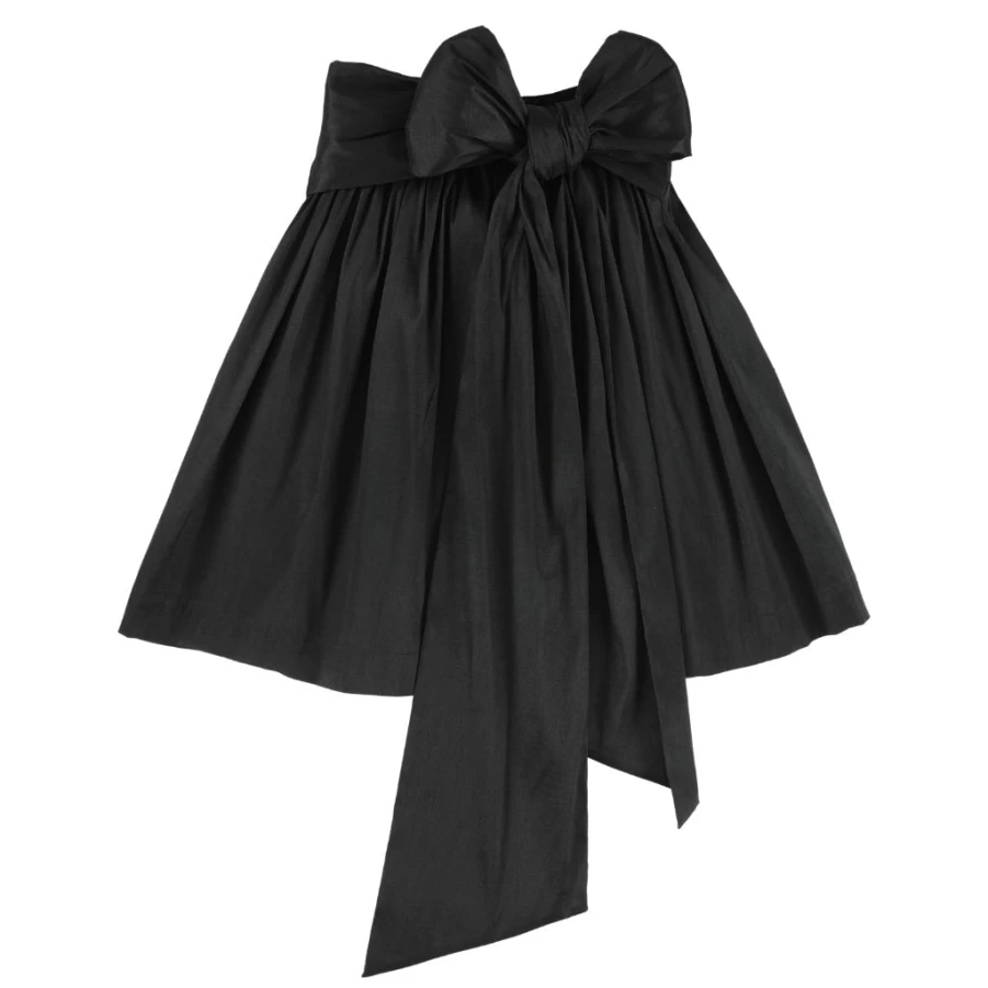 "KIDS21 Black Big Bow Skirt for Girls - Elegant Kids Fashion"