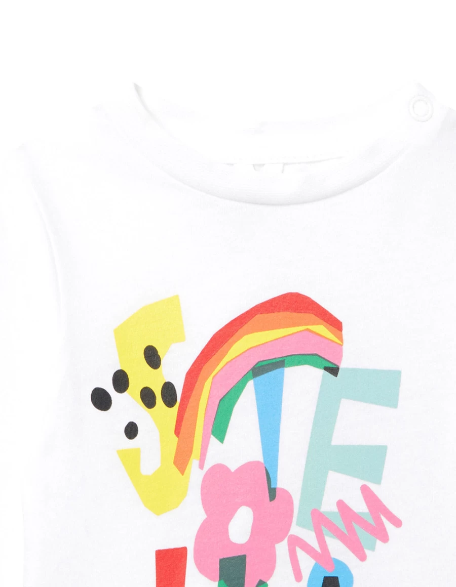 "KIDS21 White Flowers And Shapes Graphic Kids T-Shirt"