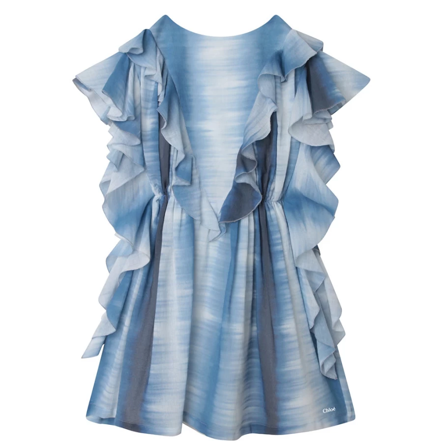 "KIDS21 Blue Cotton Gaze Dress for Kids – Soft and Comfortable Dress"