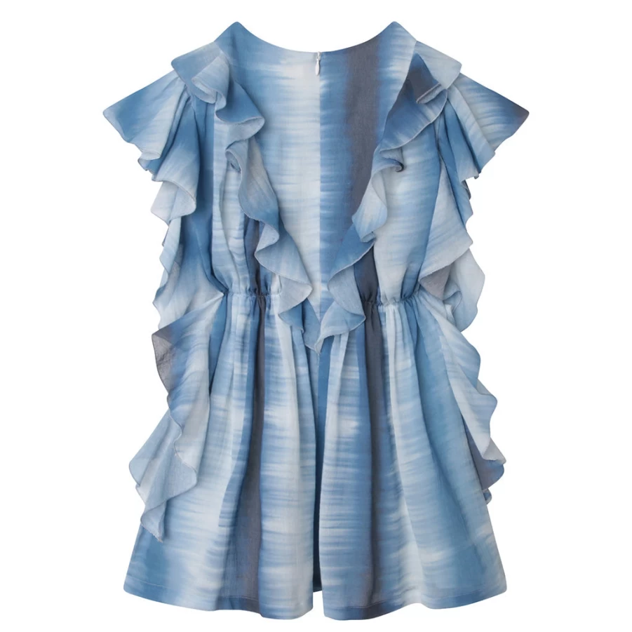 "KIDS21 Blue Cotton Gaze Dress for Kids – Soft and Comfortable Dress"