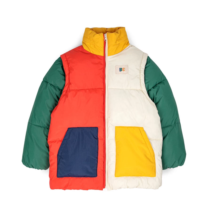 KIDS21 Multi-Colored Puffer Jacket with Detachable Sleeves for Kids