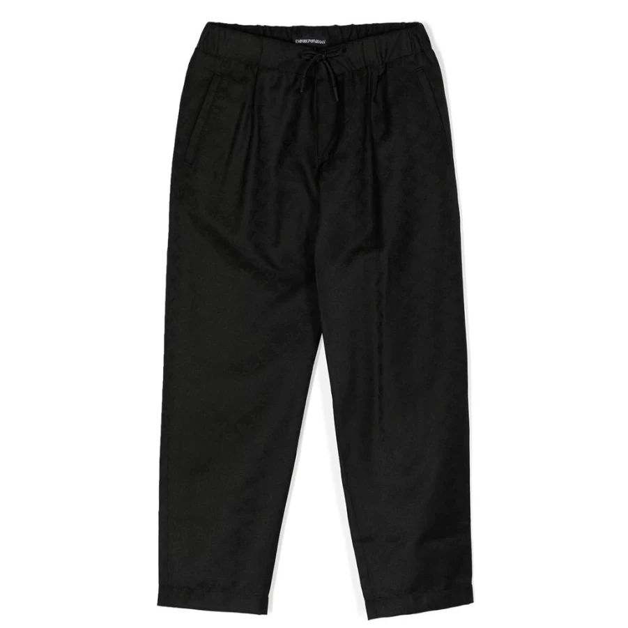 KIDS21 Black Logo Embossed Trousers for Kids - Stylish & Comfortable