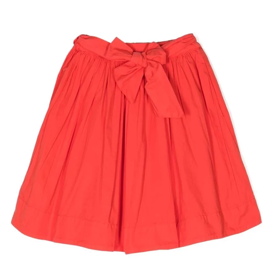 KIDS21 Women's Red Midi Skirt - Elegant Knee-Length Flared Skirt for Casual & Dressy Outfits