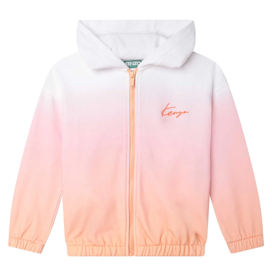 "KIDS21 Multi-Colored Gradient Logo Hooded Cardigan for Kids"