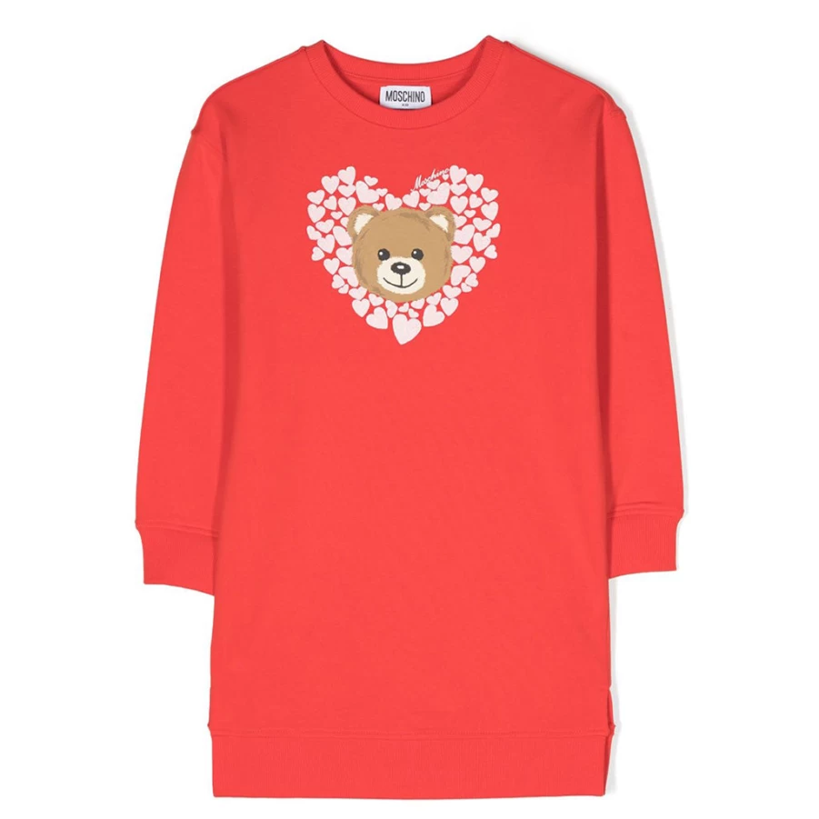 KIDS21 Red Fleece Heart Bear Dress for Kids - Soft & Cozy Toddler Outfit