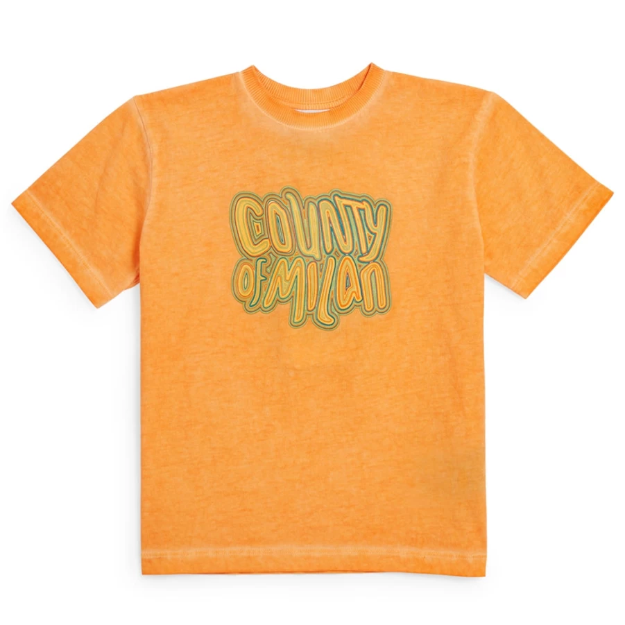 KIDS21 Orange Logo Printed T-Shirt for Kids - Comfortable Cotton Tee with Brand Emblem