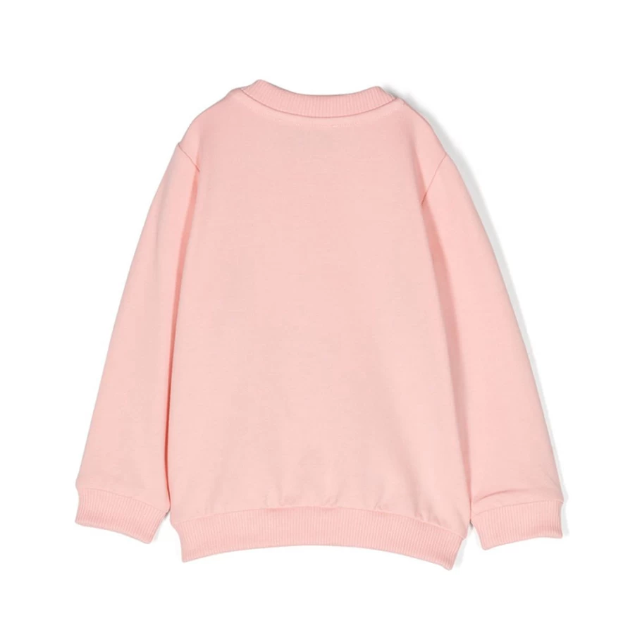 "KIDS21 Pink Bear Heart Print Fleece Sweatshirt for Kids - Soft & Cute Teddy Graphic Pullover"