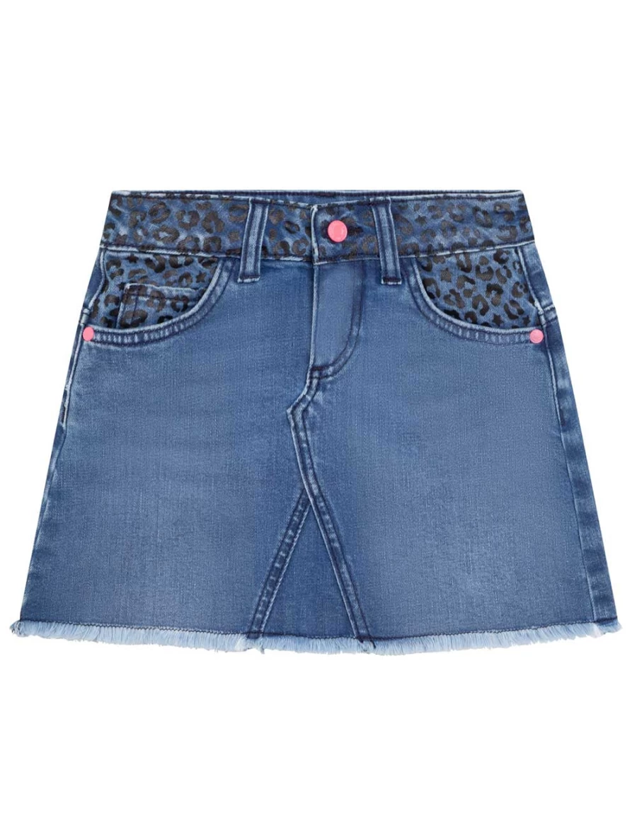 KIDS21 Women's Indigo Denim Skirt - Classic Mid-Length Jean Skirt for Casual Wear