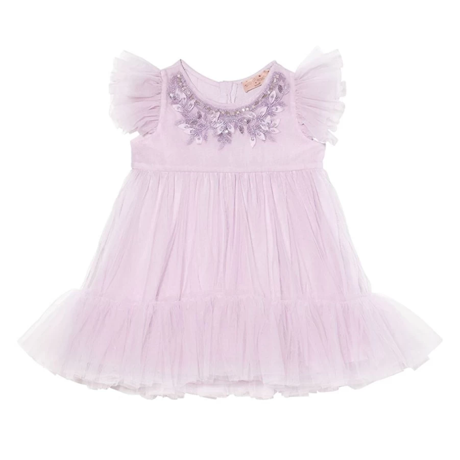 KIDS21 Purple Tulle Dress for Girls - Bebe Tres Chic Elegant Party Gown