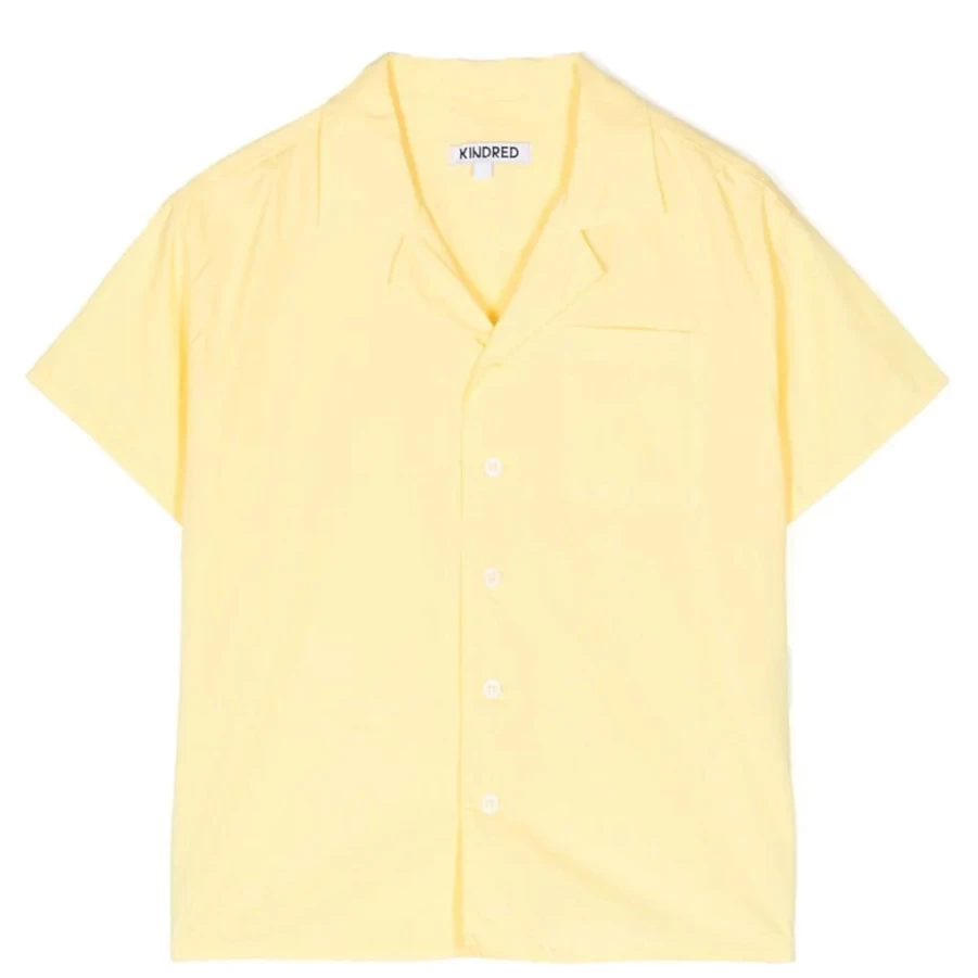 "KIDS21 Yellow Club-Collar Short Sleeve Shirt for Kids"