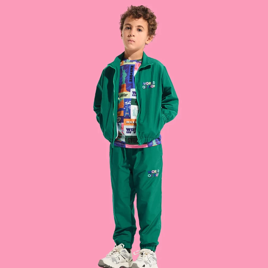 KIDS21 Green Track Pants for Kids - Comfortable Athletic Jogging Pants