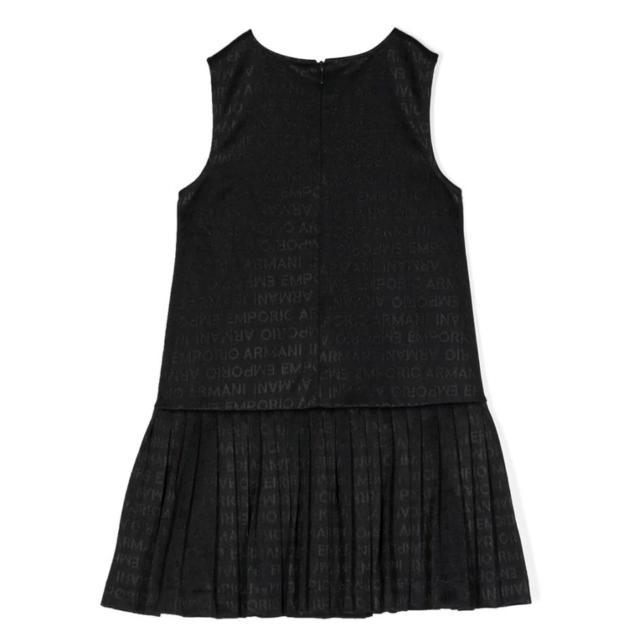 KIDS21 Black Monogram Logo Jacquard Viscose Dress for Women