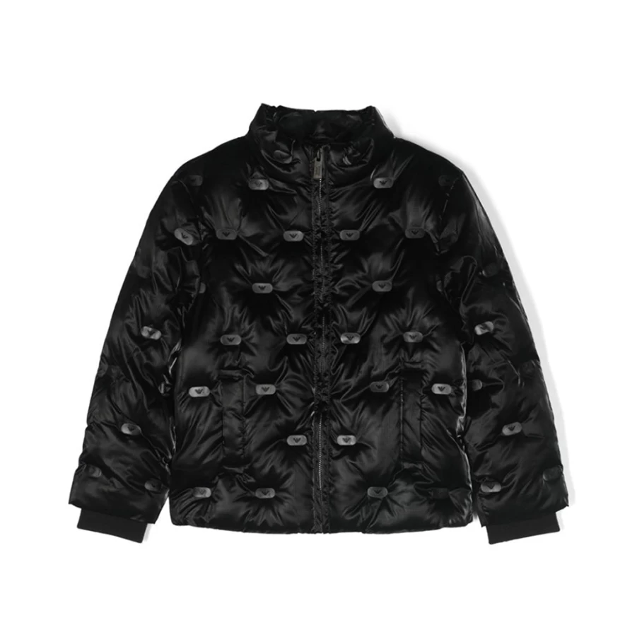 KIDS21 Black Padded Logo Jacket for Kids - Warm & Stylish Winter Coat