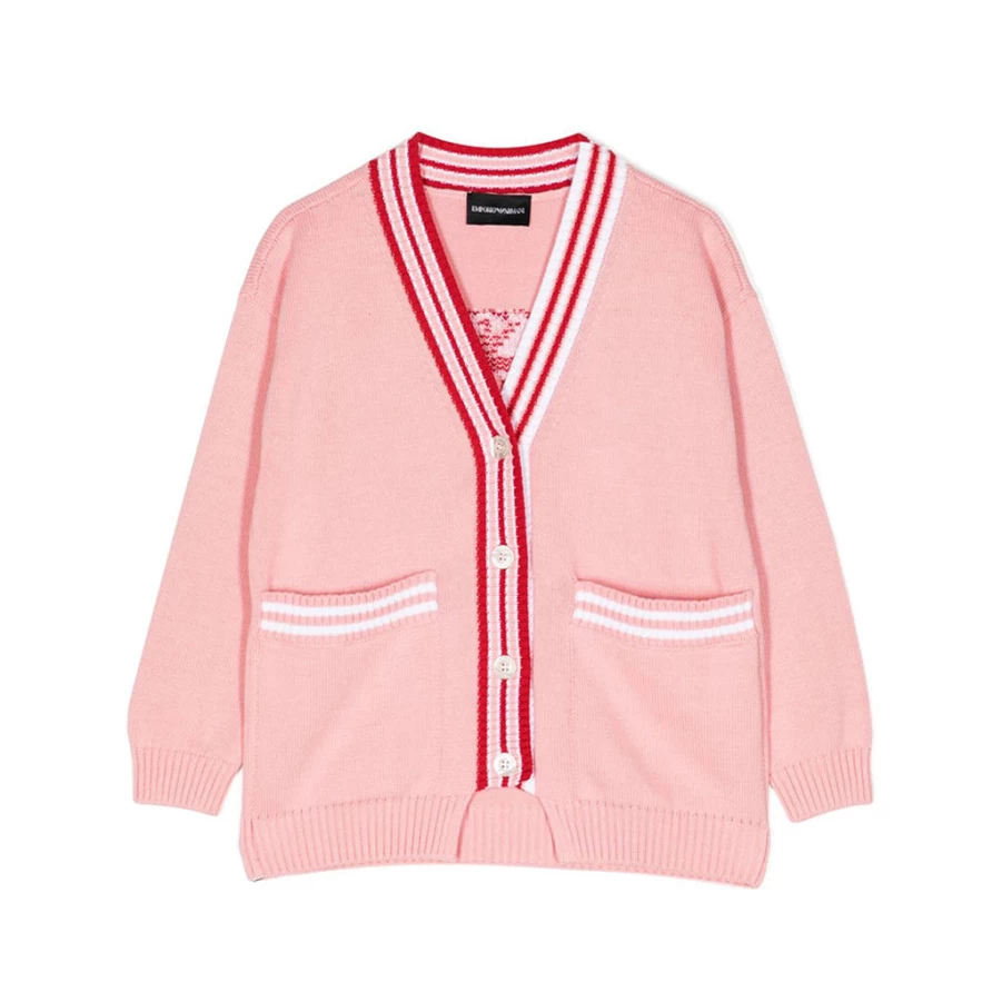 "KIDS21 Red Logo Cardigan for Kids - Stylish & Comfortable Sweater"