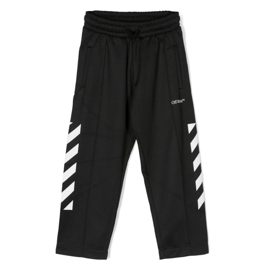 KIDS21 Black Bookish Diagonal Track Pants for Kids