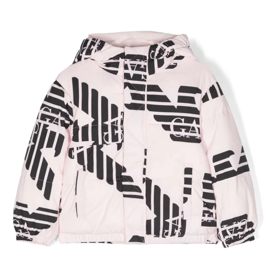 KIDS21 Pink Logo Puffer Jacket for Kids - Warm Winter Coat with Branded Design