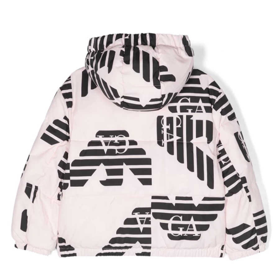 KIDS21 Pink Logo Puffer Jacket for Kids - Warm Winter Coat with Branded Design