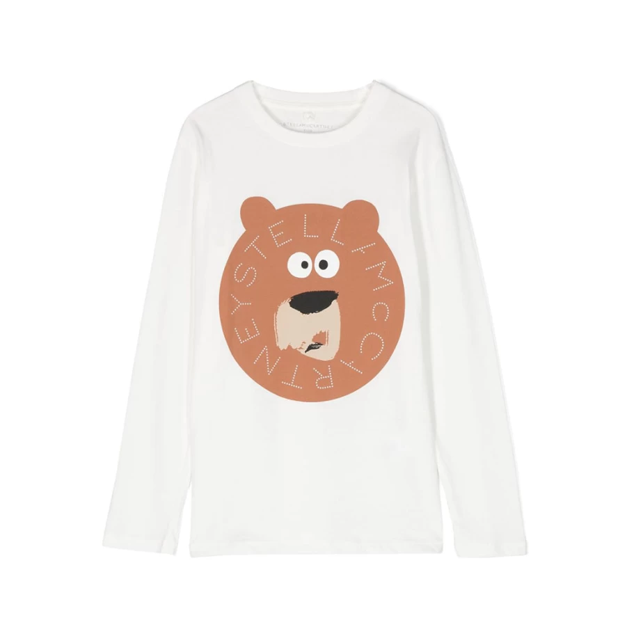 "KIDS21 Ivory Bear Graphic T-Shirt for Kids - Soft Cotton Cute Animal Tee"