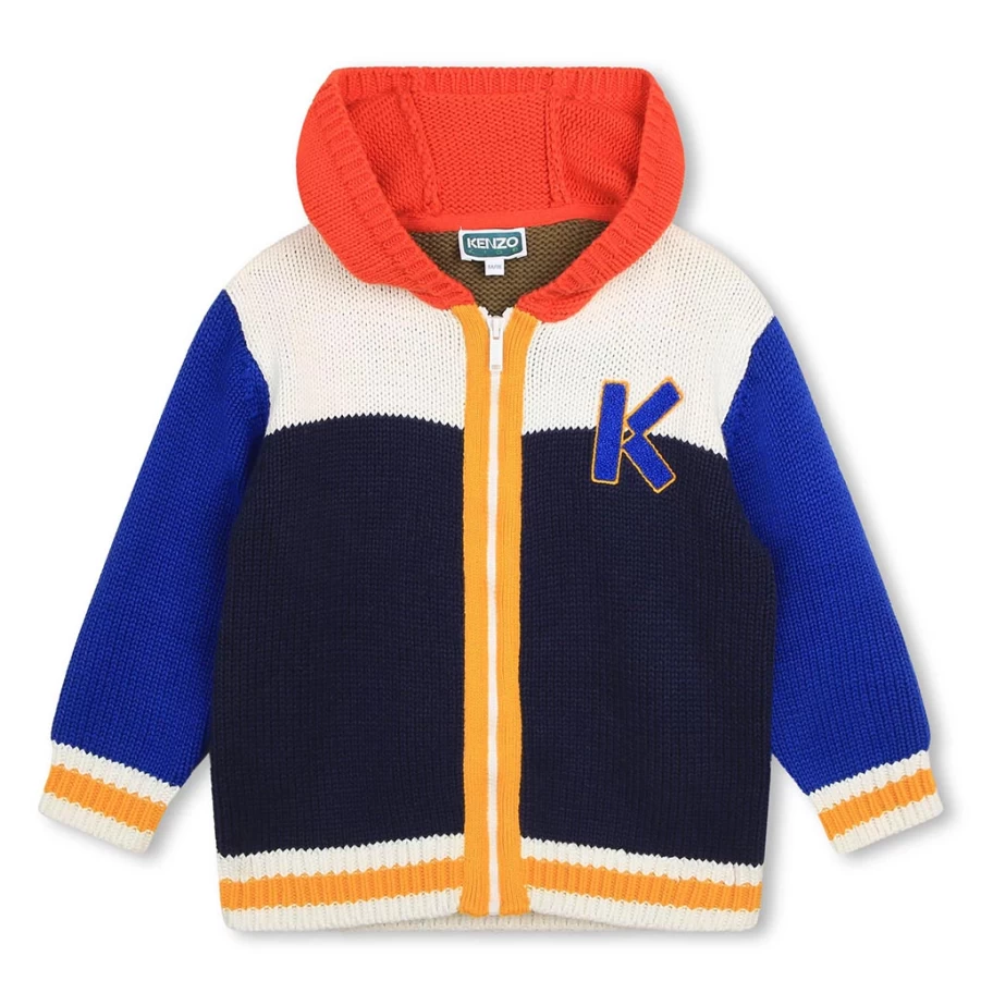"KIDS21 Multi-Colored Circle Logo Knitted Cardigan for Stylish Comfort"