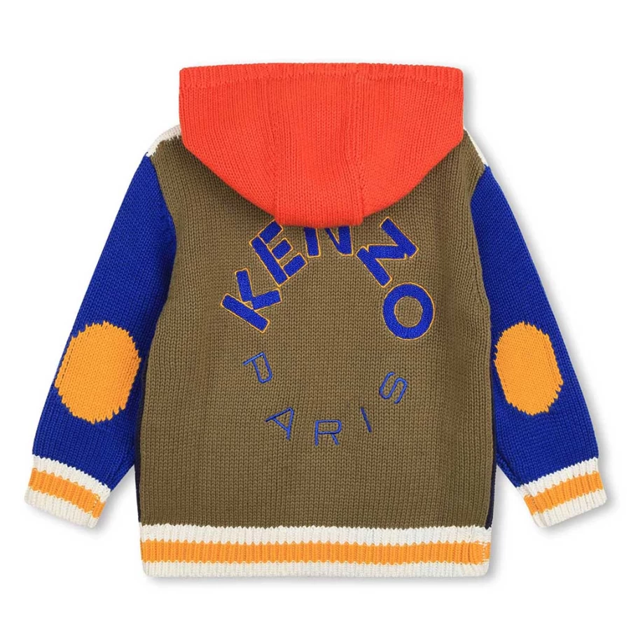 "KIDS21 Multi-Colored Circle Logo Knitted Cardigan for Stylish Comfort"
