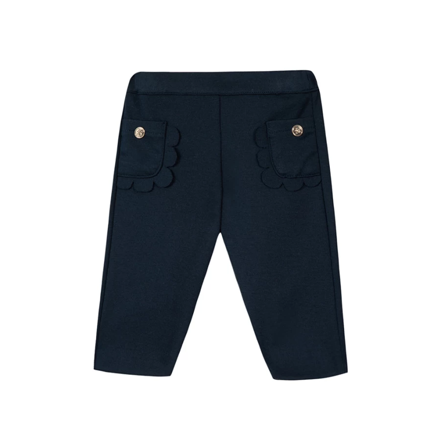 KIDS21 Navy Elastic Waist Trousers for Kids - Comfortable Stretch Pants