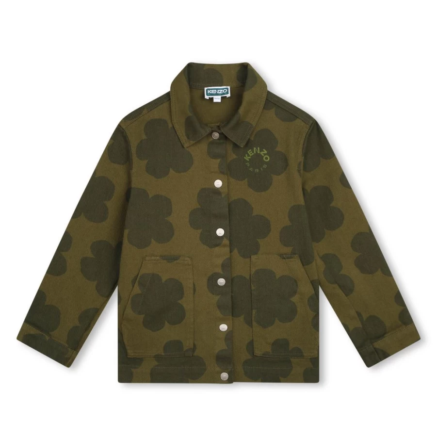 "KIDS21 Khaki Floral Dot Jacket for Kids – Stylish Spring Outerwear"