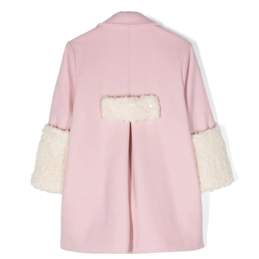 "KIDS21 Pink Teddy Sleeve Coat for Kids - Soft & Cozy Winter Jacket"