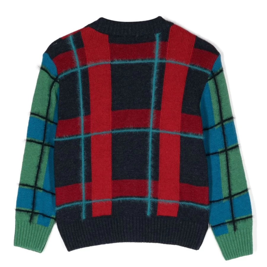 "KIDS21 Multi-Colored Checks Knit Cardigan for Kids"