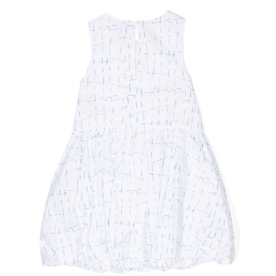 KIDS21 Blue Puffball Hem Dress for Girls - Flowy Bubble Hem Party Dress