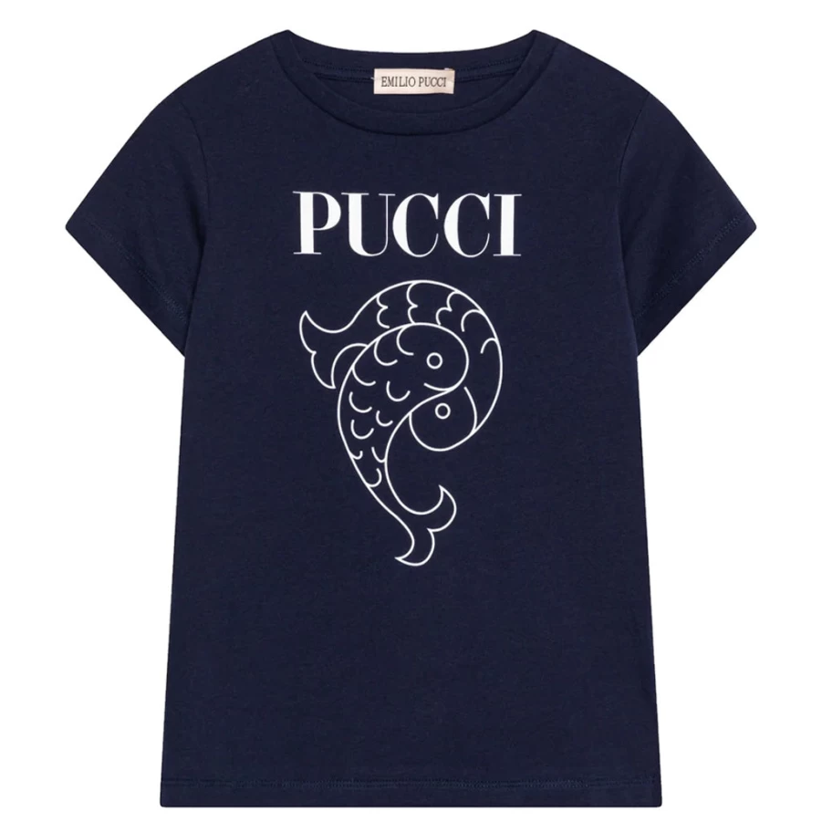 KIDS21 Navy Blue Logo Print Cotton T-Shirt for Kids and Adults